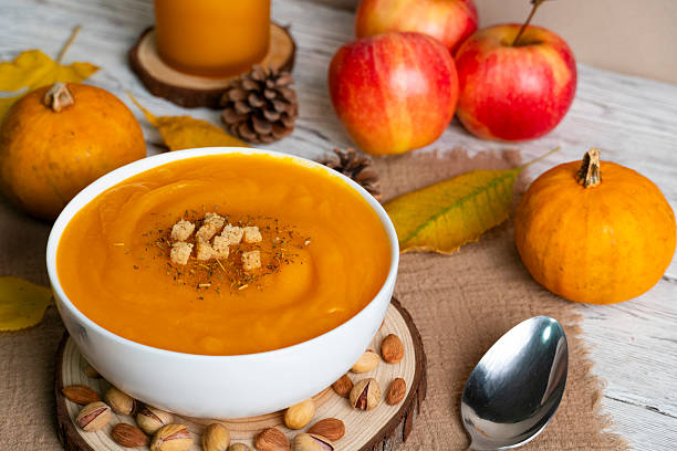 Cozy Autumn Pumpkin Soup with Seasonal Decor