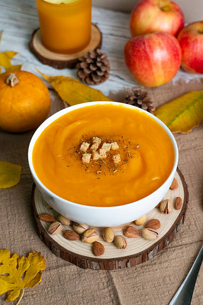 Cozy Autumn Pumpkin Soup with Seasonal Decor