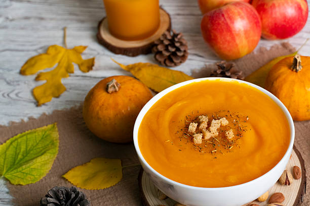 Cozy Autumn Pumpkin Soup with Seasonal Decor