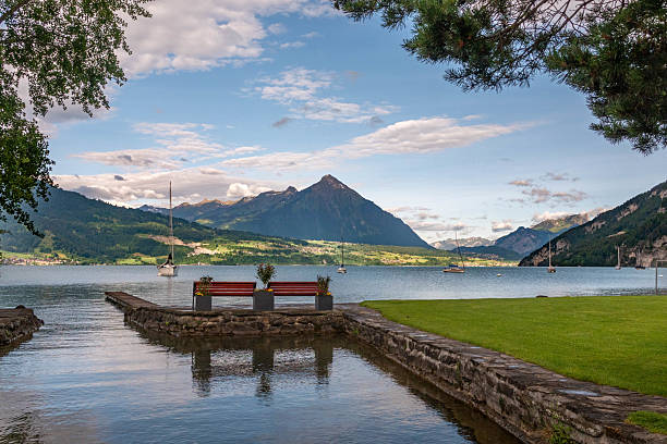 The Thuner See (Lake Thun) in the Bernese Alps, Switzerland