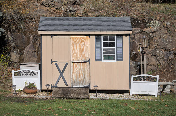 istock Rustic Small Wooden Shed Exterior View Photo. 2244359361