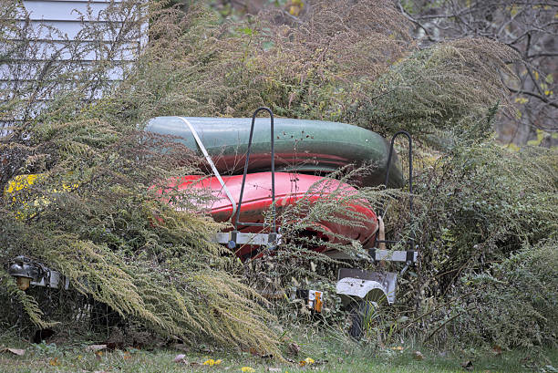 istock Two Canoes On A Utility Trailer, Outdoor Recreation Setup. 2244359447