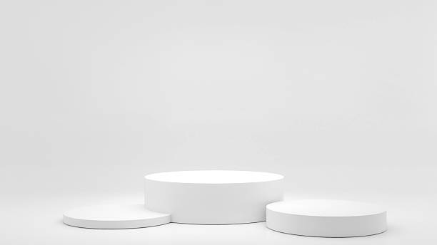 istock Mockup of white circle on white background for product placement or text insertion in commercial graphic design. , 3D rendering. 2244360772