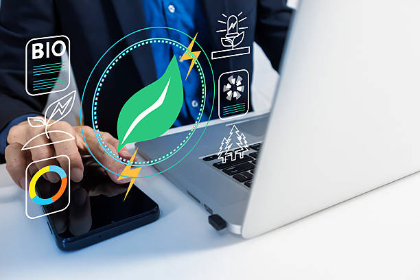 istock The concept of using biotechnological technology to control the ecosystem and manage the carbon cycle for environmental conservation and social responsibility. 2244360940