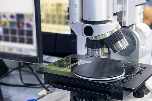 istock Medical microscope equipment and scientific research work. Microscope for studying medical specimens. 2244361121