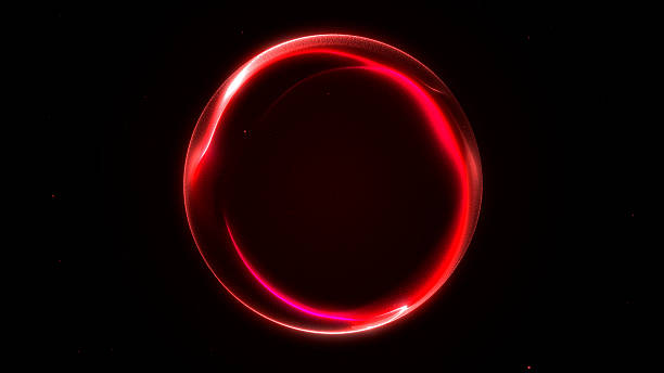 istock Red glowing plasma sphere with liquid light texture and futuristic energy flow on dark background. Abstract sci-fi design with cyber power and dynamic movement effect. 2244362553