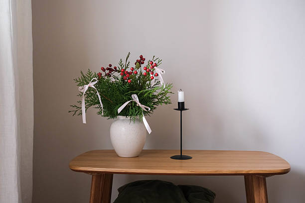 Enjoying a luxury sofa and a beautiful bouquet of flowers