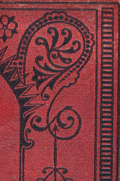 istock Black swirls, filigree, designs and red canvas, 19th Century, Vintage illustration 2244366393