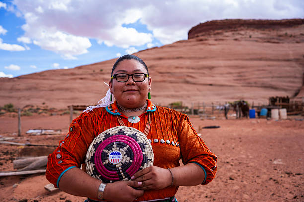 istock Native voter proudly displaying participation in Monument Valley Tribal Park 2244369079