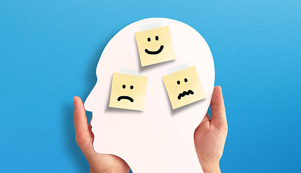 istock Emotions and Mood Post-it Notes with Happy, Sad, and Worried Faces in human head 2244370166