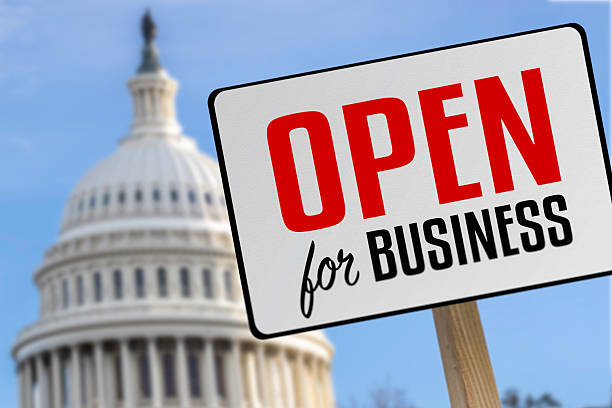 Government Shutdown Ended - Open - Congress Passes Funding Bill stock photo