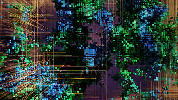 istock Interconnected Digital Cubes: Vibrant Network Grid Of Blocks, Light Paths, And Dynamic Color 2244374394