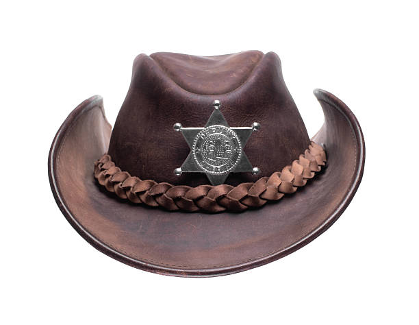 istock Cowboy sheriff hat isolated on white background 2244376897