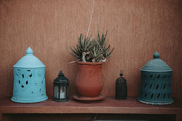 the interior and decoration in a Riad in Morocco