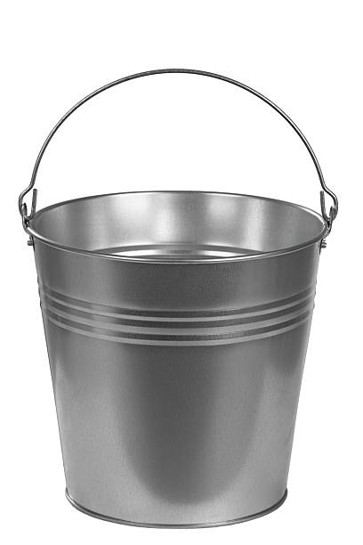 istock galvanized metal bucket with handle, water transfer container, well bucket 2244380233