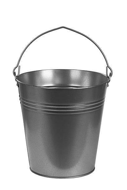 istock galvanized metal bucket with handle, water transfer container, well bucket 2244380250
