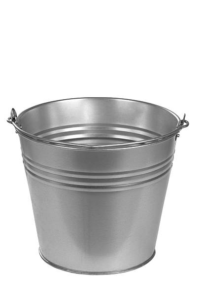 istock galvanized metal bucket with handle, water transfer container, well bucket 2244380252