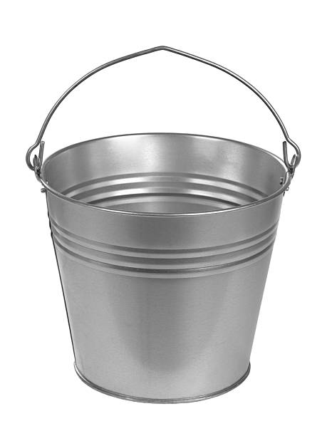 istock galvanized metal bucket with handle, water transfer container, well bucket 2244380264