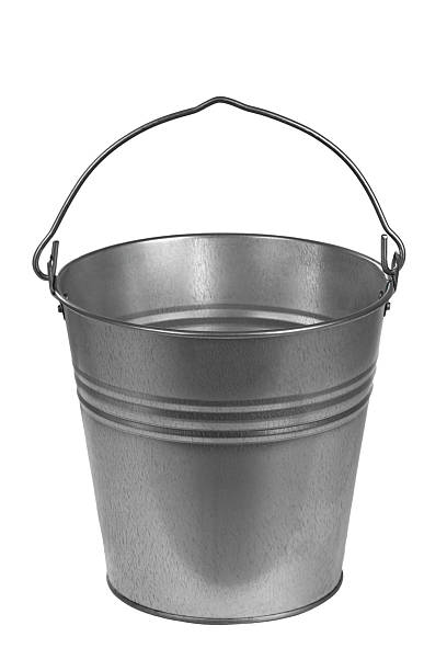 istock galvanized metal bucket with handle, water transfer container, well bucket 2244380296