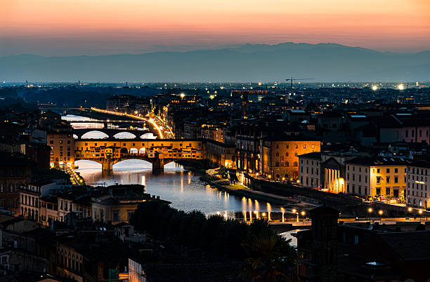 istock Ponte Vecchio and the Arno River after sunset 2244381963