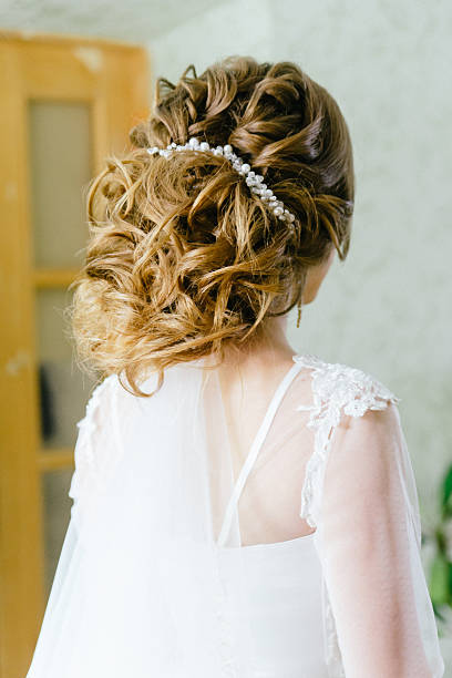 istock Elegant Bridal Hairstyle with Hair Accessory 2244390634