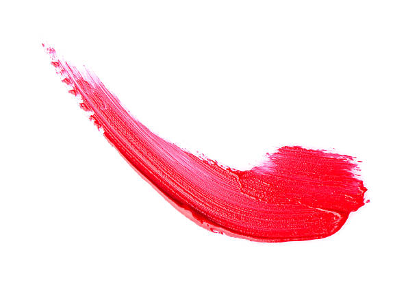 istock Stroke of pink lip gloss isolated on white, top view 2244398954