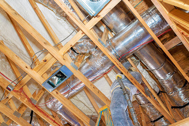 istock Ventilation duct installation in residential construction project 2244404807