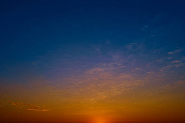 When the sun is below the horizon, soft light from the sky, beautiful dusk sunlight from the atmosphere.