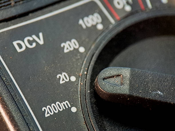 Detailed instrument panel showcases voltmeter settings, numbers, and a functional selector knob.