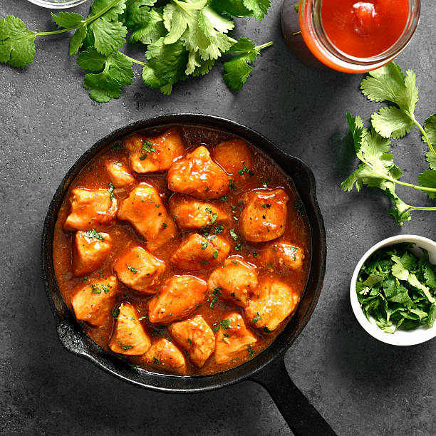 istock Sweet and spicy chicken bites with sauce 2244423313