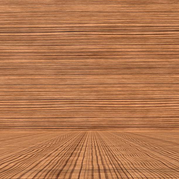 A seamless, warm-toned wooden texture featuring a floor and wall, perfect for natural or rustic backdrops.