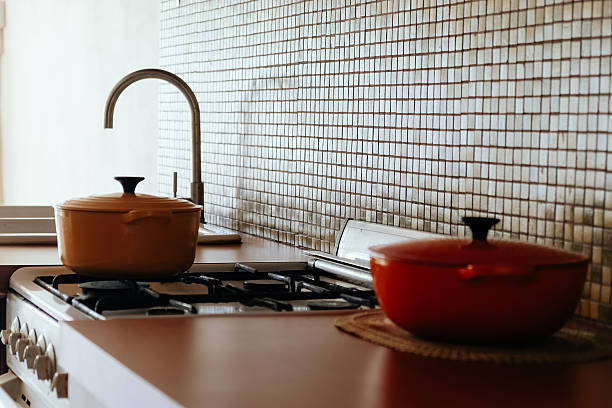 istock Modern kitchen interior with gas stove and utensils 2244437960