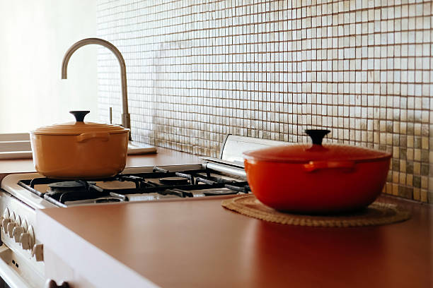 istock Modern kitchen interior with gas stove and utensils 2244437971