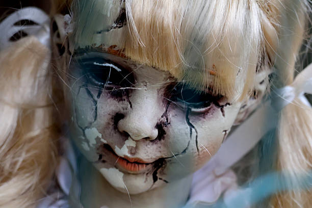 istock A scary blond Halloween doll up close 2244439480