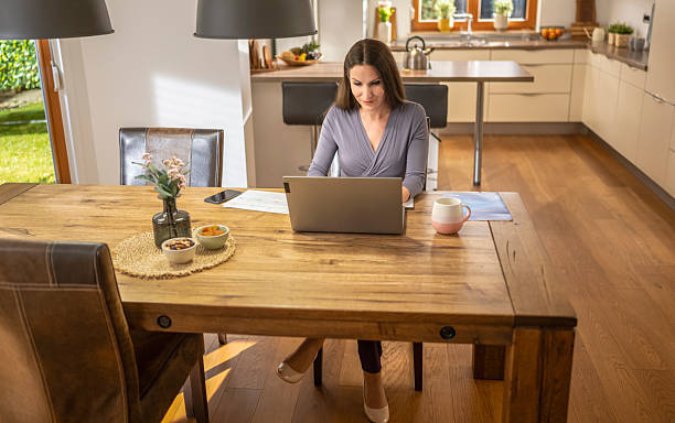 istock Woman Talking In Web Conference On Laptop 2244442393