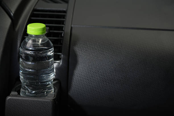 The water bottle in the car