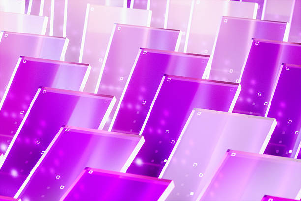 Futuristic digital technology background with crystal glass panels on dark background. 3d rendering