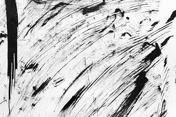 istock Dynamic Black Ink Strokes Abstract Art With Bold Sweep Lines and Textured Motion 2244455806