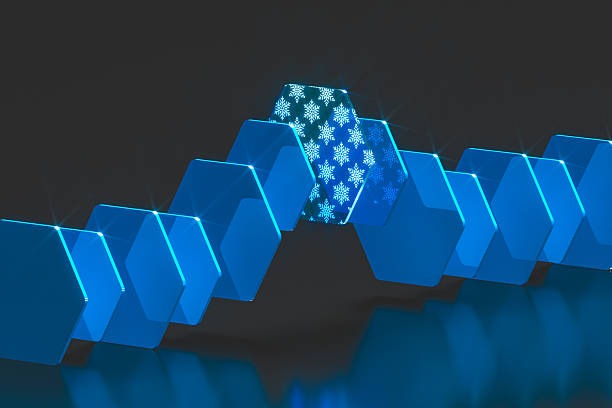 istock Futuristic geometric crystal glass in Christmas concept. 3d rendering 2244455983
