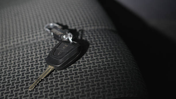 istock The black car key is in the car. 2244456237