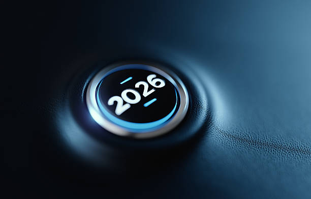 istock 2026 Written Car Start Button On Dashboard - 2026 New Year Concept 2244458060