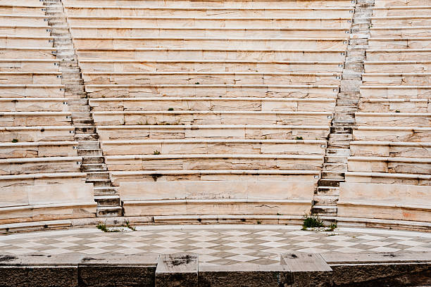 Classical marble amphitheater of the Odeon of Herodes Atticus in Athens, ancient architecture and cultural legacy of Greece, cultural heritage, archaeological site