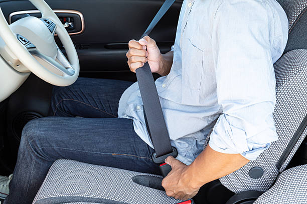 istock Man fastening his seat belt 2244463744
