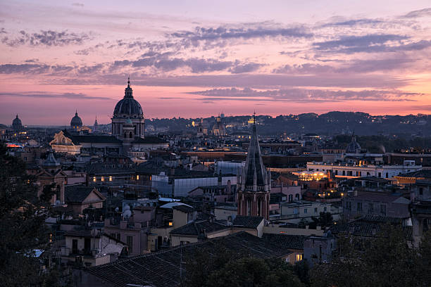 istock City skyline at sunset, Rome, Italy 2244468901