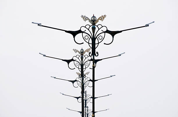 The street light on the blue sky background