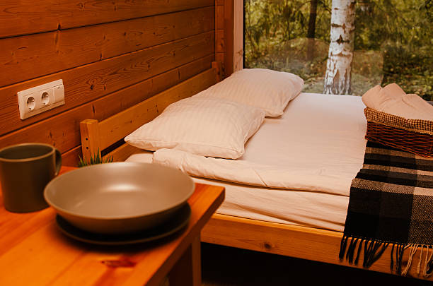 istock Fall camping in a tiny house in the woods 2244471845