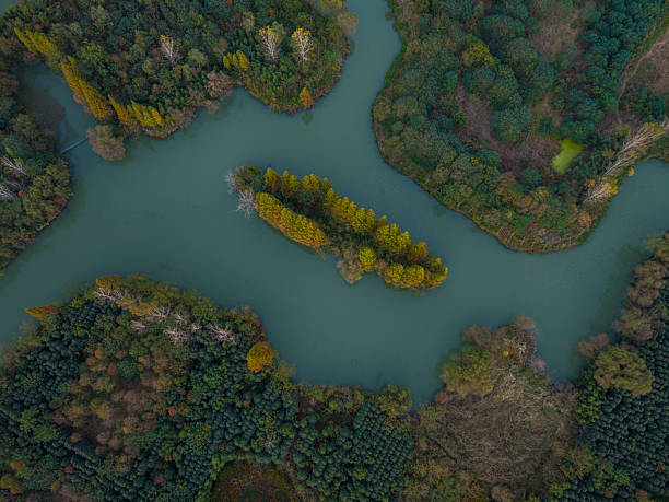 istock Aerial View of Serene River Islands 2244474514
