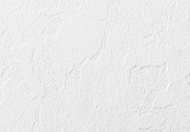 istock White concrete wall texture background. Uneven render stucco white painted concrete wall. 2244475806