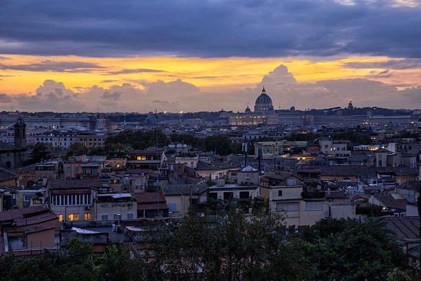 istock City skyline at sunset, Rome, Italy 2244476219