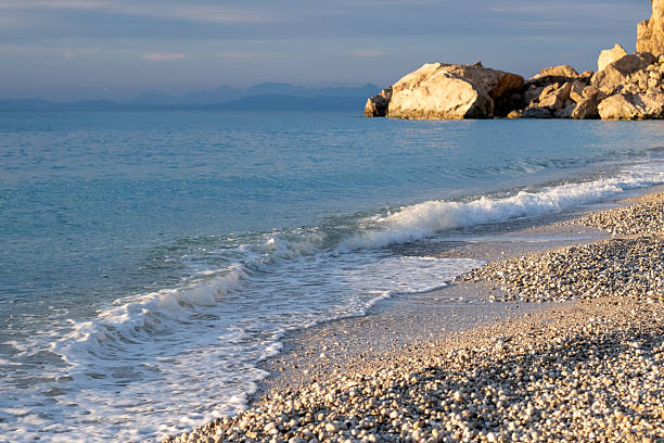 The beach on Lefkada island .